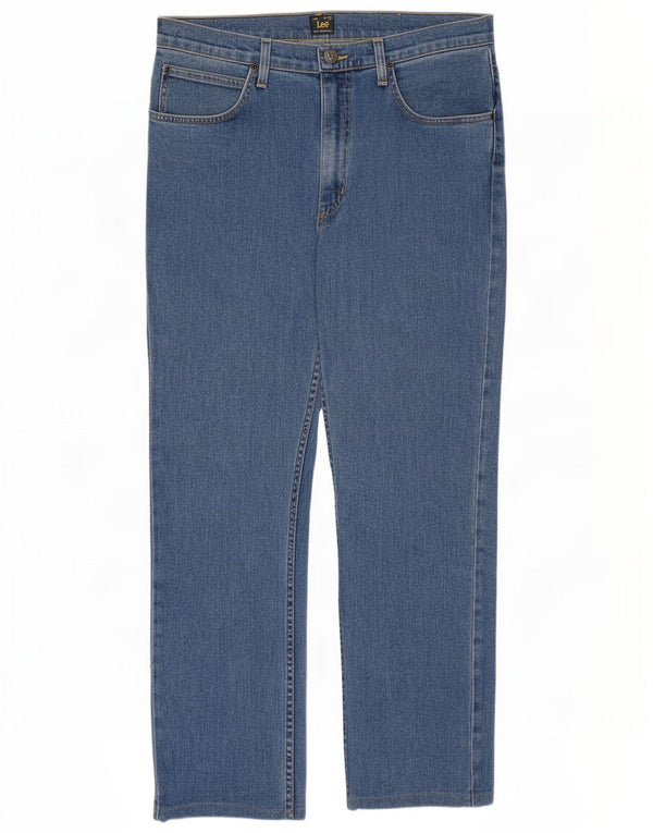 Lee Mens Brooklyn Straight Jeans W34 L30 Plavi pamuk