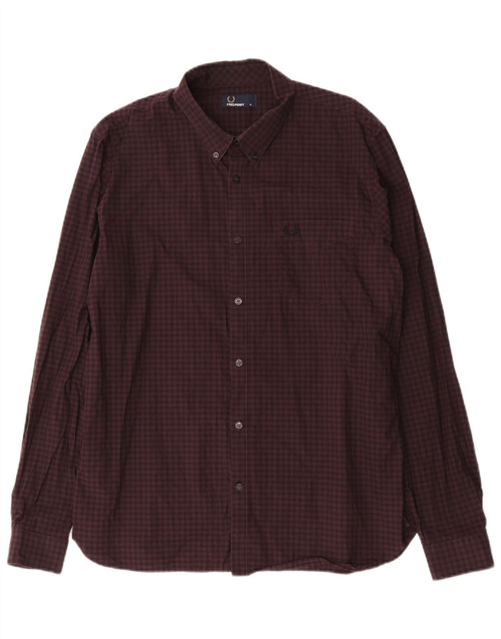 Fred Perry muška košulja XL bordo karirani pamuk