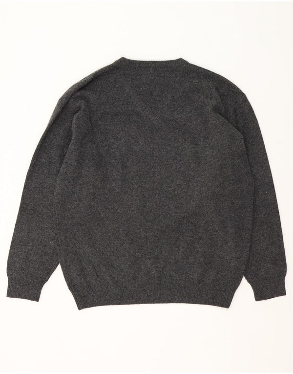 Sergio Tacchini Mens V-Neck Jumper Sweater XL Grey Wool