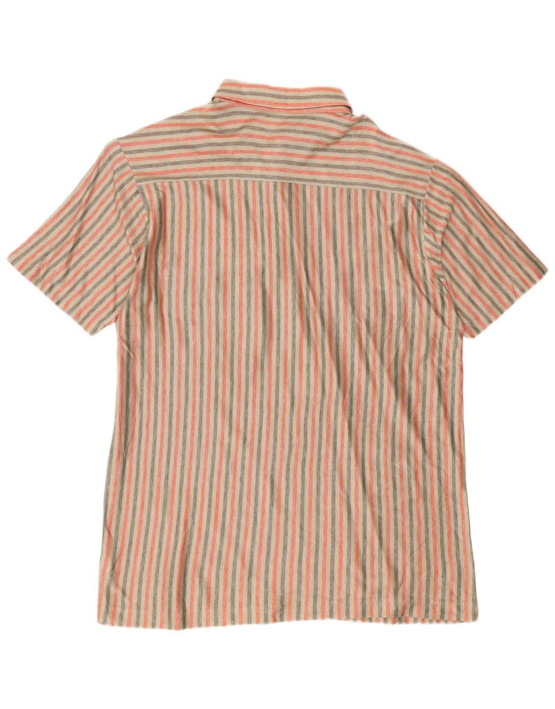 Vintage muška pulover majica kratkih rukava, velika pamučna bež prugasta majica