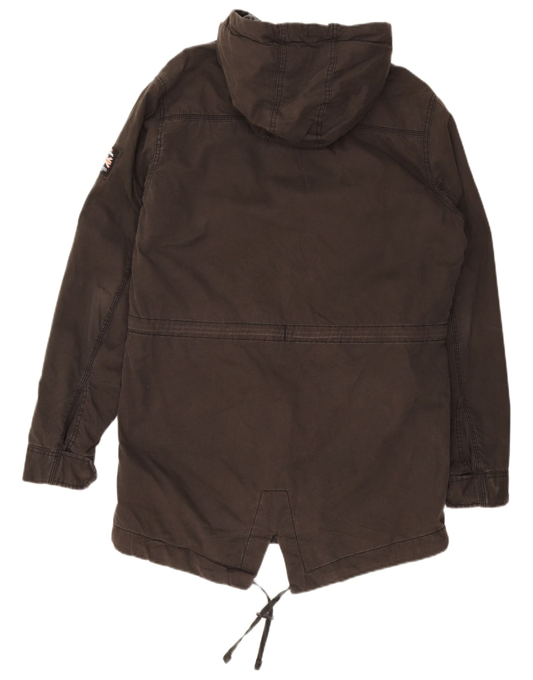 Superdry muška vojna parka jakna s kapuljačom UK 40, veliki sivi pamuk