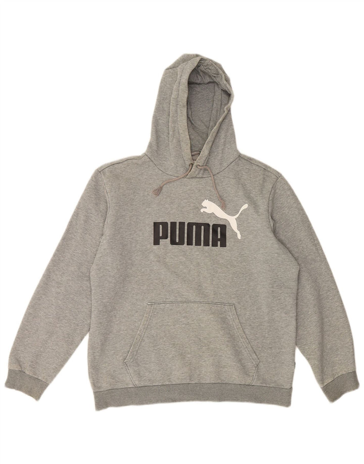 Puma muška majica s kapuljačom srednje sive boje