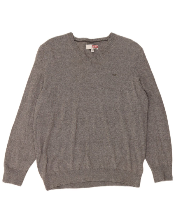 MUSTANG ženski džemper s V-izrezom UK 18 XL sivi pamuk