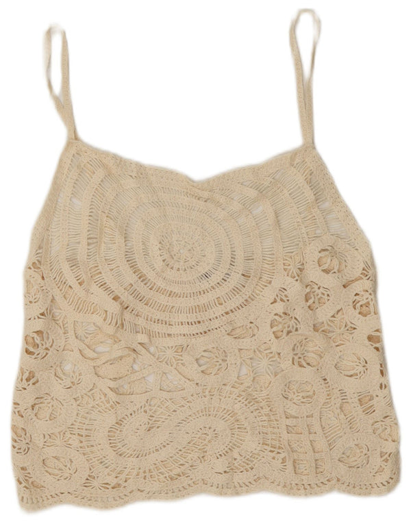 Ženska prozirna heklana majica Zara UK 16 Large Off White