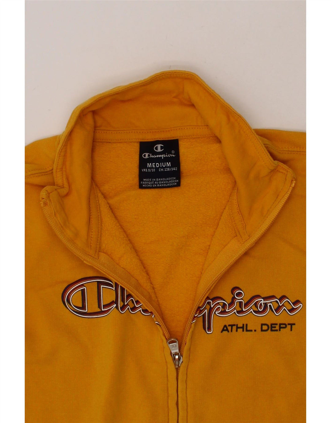 CHAMPION Boys Graphic Tracksuit Top Jacket 9-10 Years Medium Yellow Cotton Vintage Champion and Second-Hand Champion from Messina Hembry 