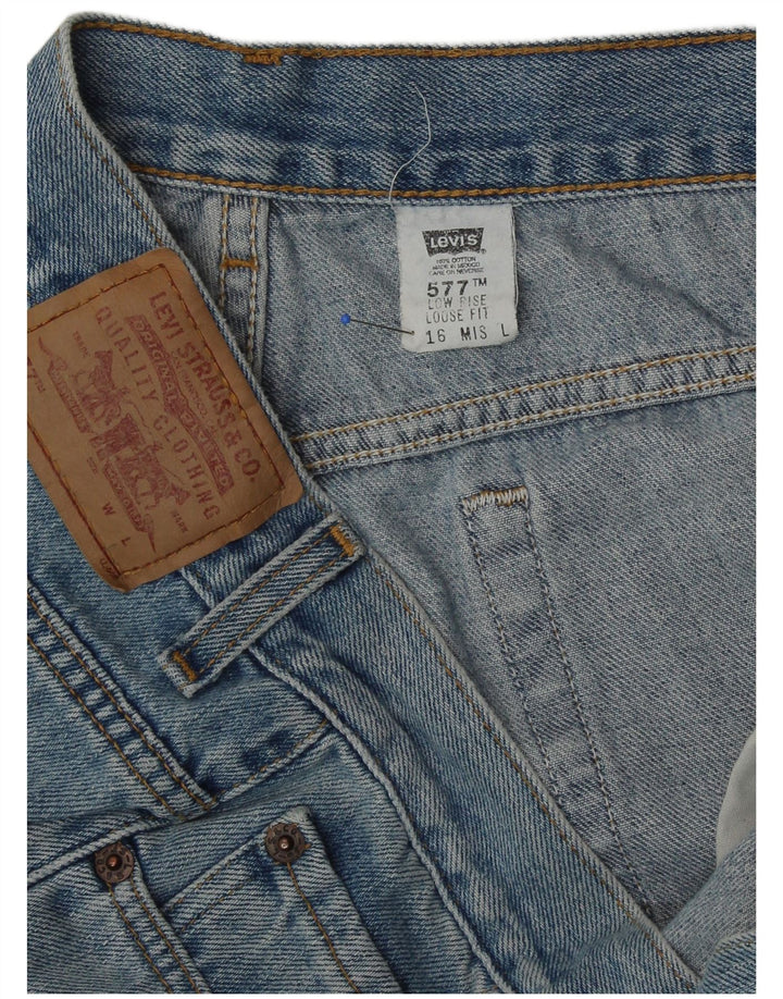 LEVI'S Ženske široke traperice niskog struka 577 US 16 2XL W38 L33 Plavi pamuk