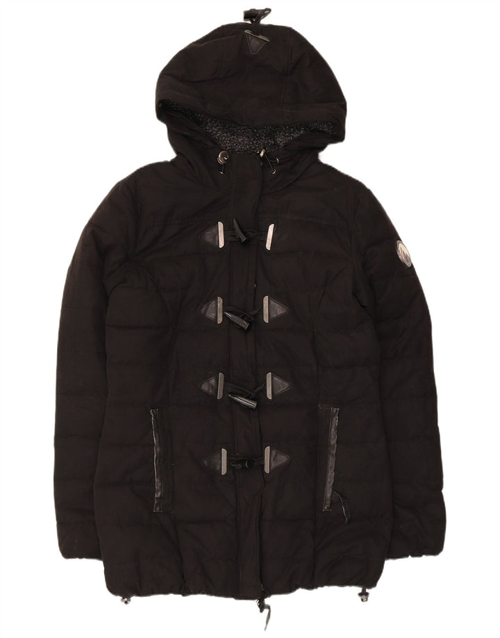 Superdry ženska podstavljena jakna s kapuljačom UK 12 srednji crni poliester