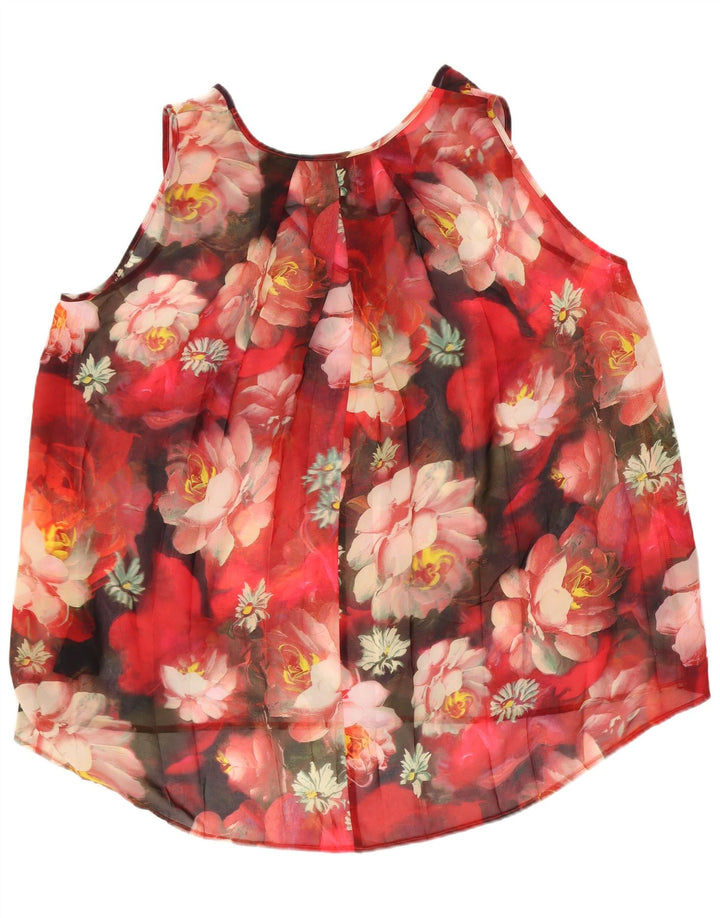 Top ženske bluze Ted Baker UK 14 Veliki crveni cvjetni poliester