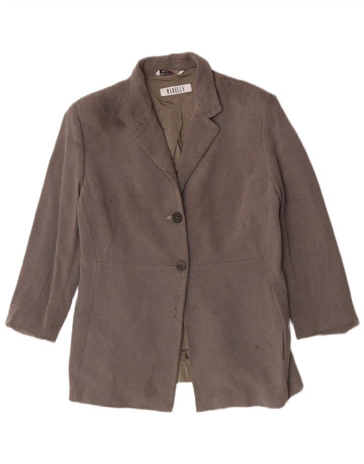 Ženska jakna sa 2 gumba Marella UK 16 Velika siva viskoza