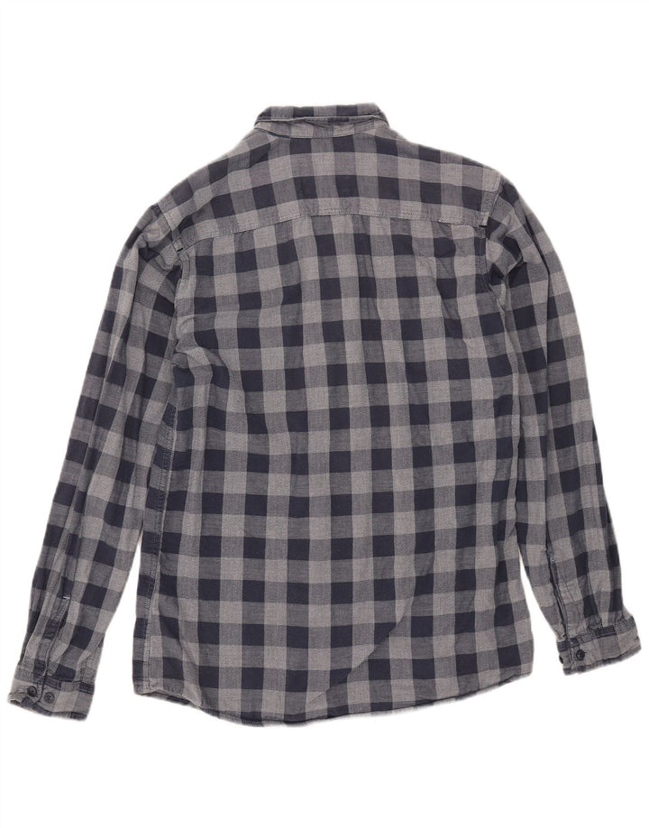JACK & JONES Muška košulja od flanela mala tamnoplava karirana pamuk