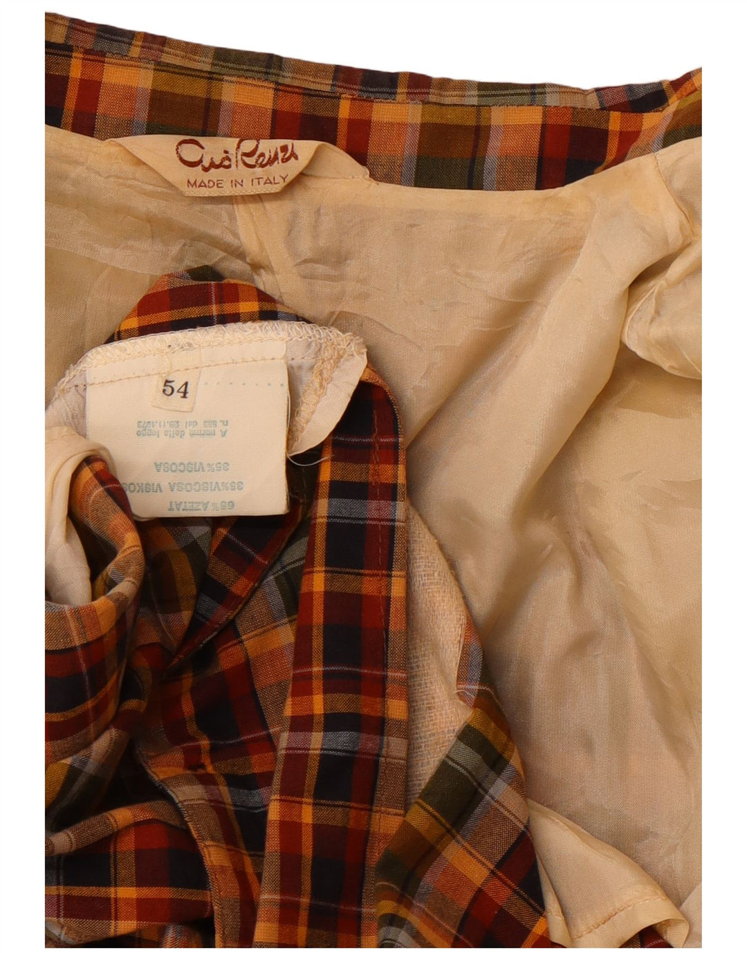 VINTAGE muška jakna sa 2 gumba IT 54 2XL šareni karirani pamuk