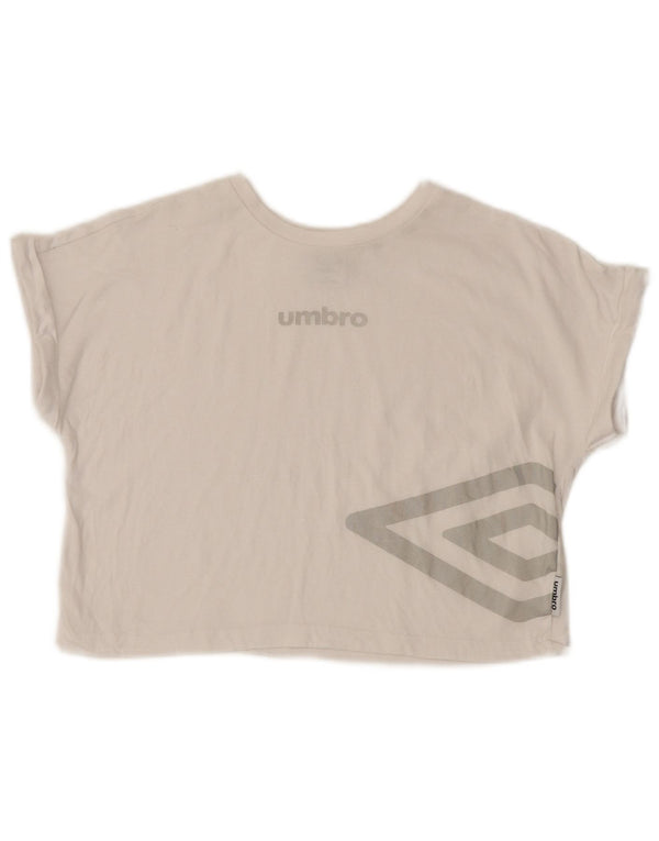 Umbro ženska majica kratkih rukava s grafičkim motivima, UK 12, srednji bijeli pamuk