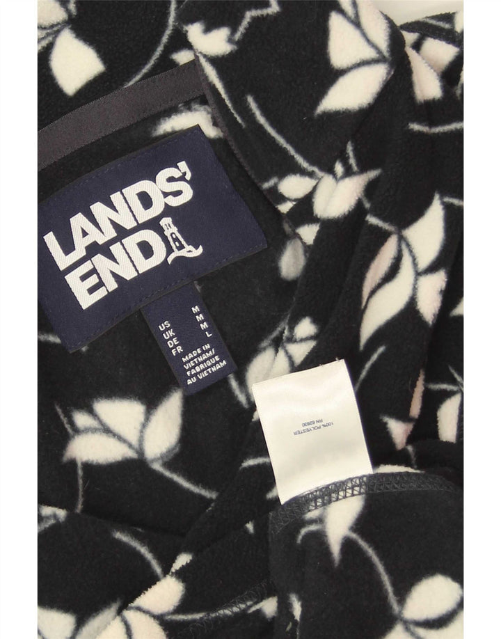Lands End ženska jakna od flisa UK 14 srednje tamnoplavi cvjetni poliester