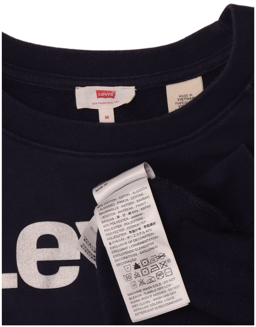 Levi's ženski džemper s grafičkim motivima UK 14 srednje tamnoplavi pamuk