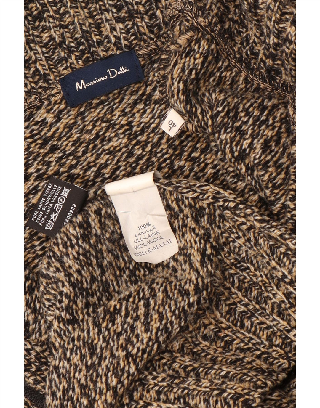 Massimo Dutti muški kardigan pulover velike smeđe pjegave vune