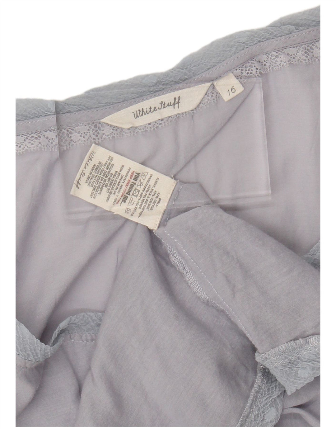 WHITE STUFF Top ženske bluze UK 16 Large Blue Cotton