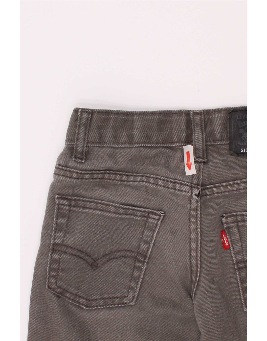 Levi's Boys 511 Oštećene uske traperice 4-5 godina W22 L18 Sivi pamuk