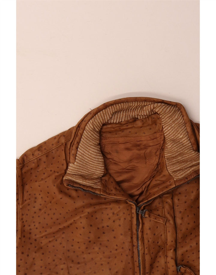 VINTAGE muška kožna jakna IT 56 3XL smeđa točkasta