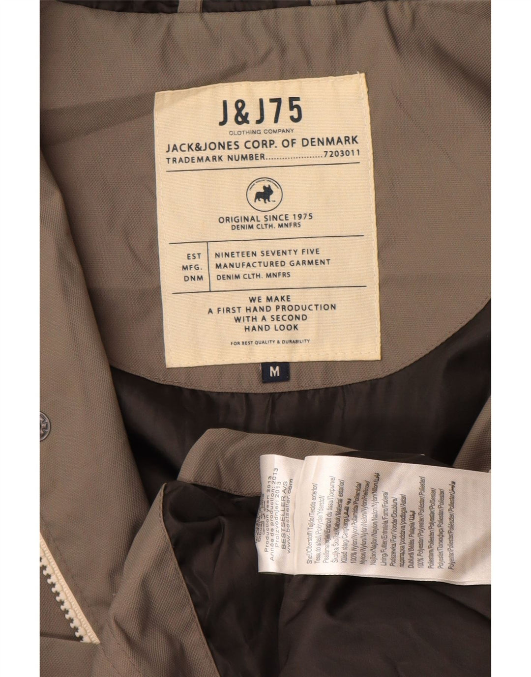 JACK & JONES muška pomoćna jakna s kapuljačom UK 38 srednje sivi najlon