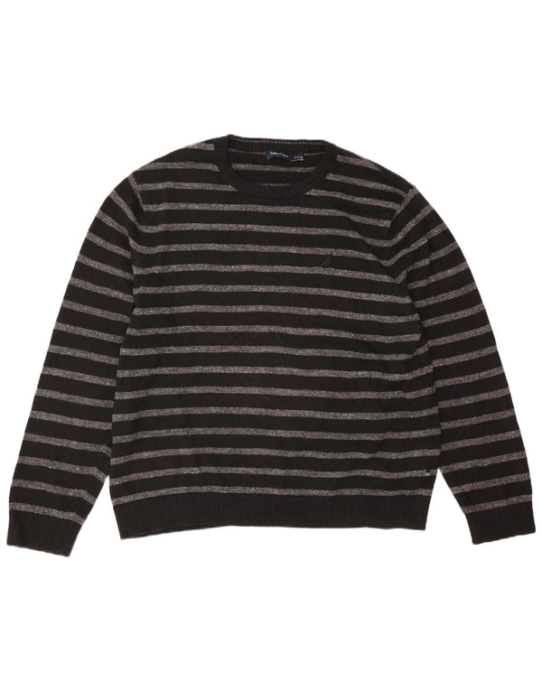 Nautica muški pulover s okruglim izrezom 2XL pamuk na crne pruge