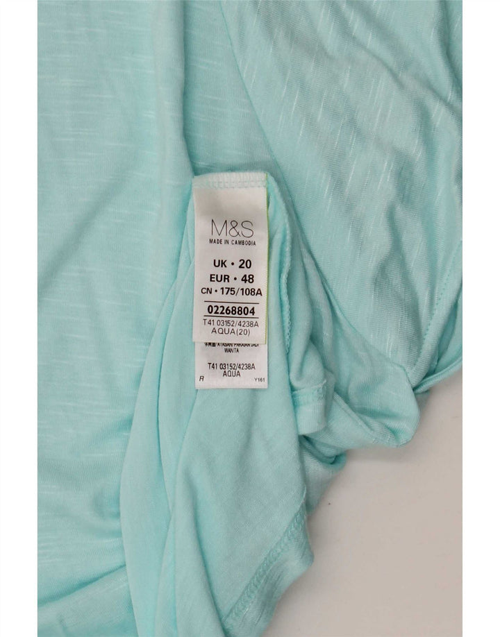 Top ženske bluze Marks & Spencer UK 20 2XL plava flekasta viskoza