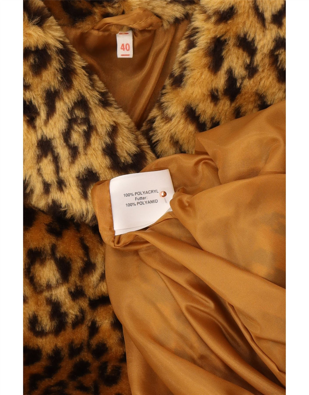 VINTAGE ženski preveliki kaput od umjetnog krzna EU 40 srednje smeđeg životinjskog uzorka