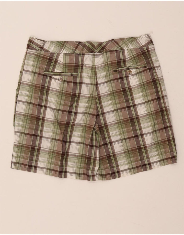 IZOD Ženske chino kratke hlače US 8 srednje W32 Kaki karirani pamuk