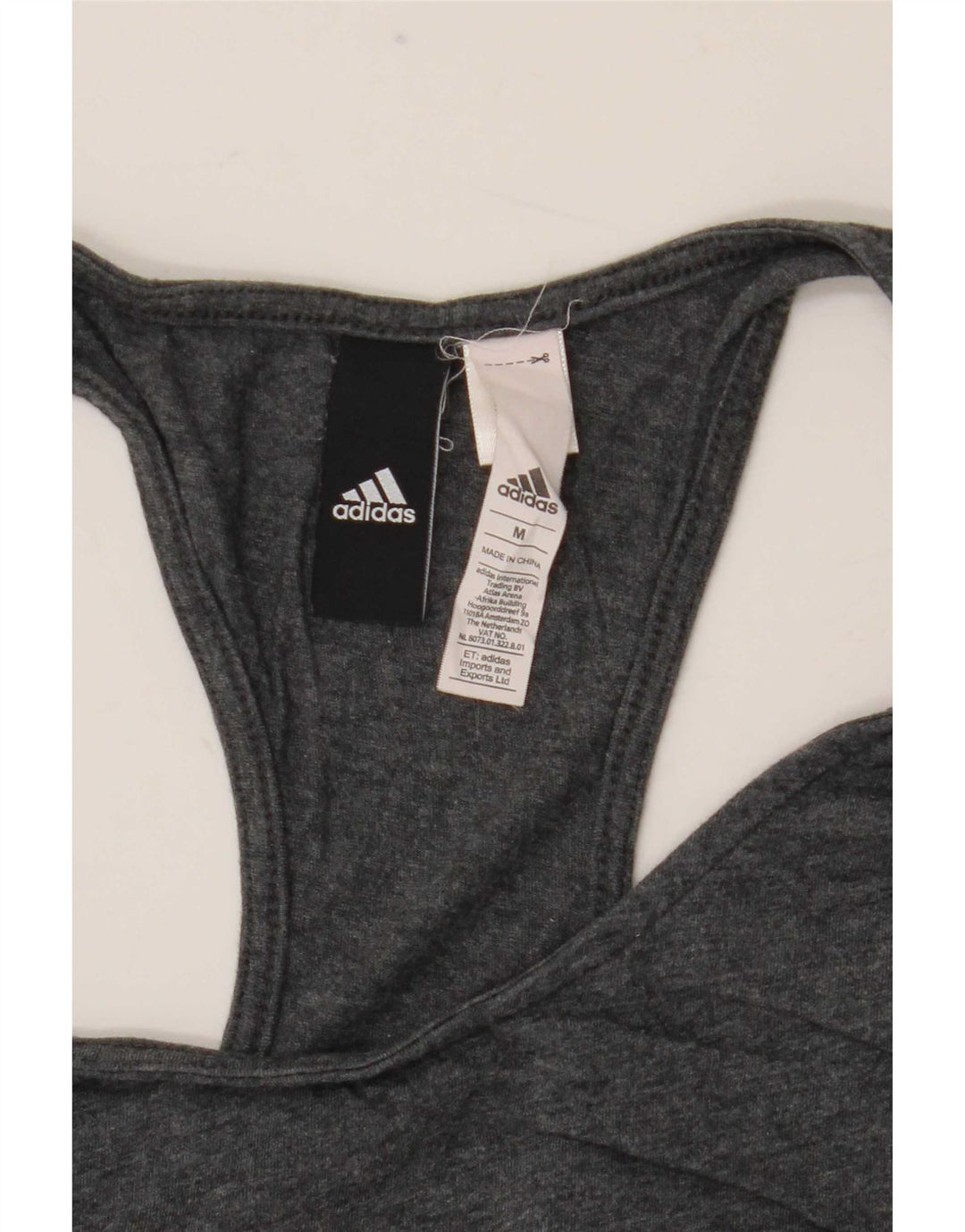 Adidas ženski grafički prsluk UK 12 srednje sivi pamuk