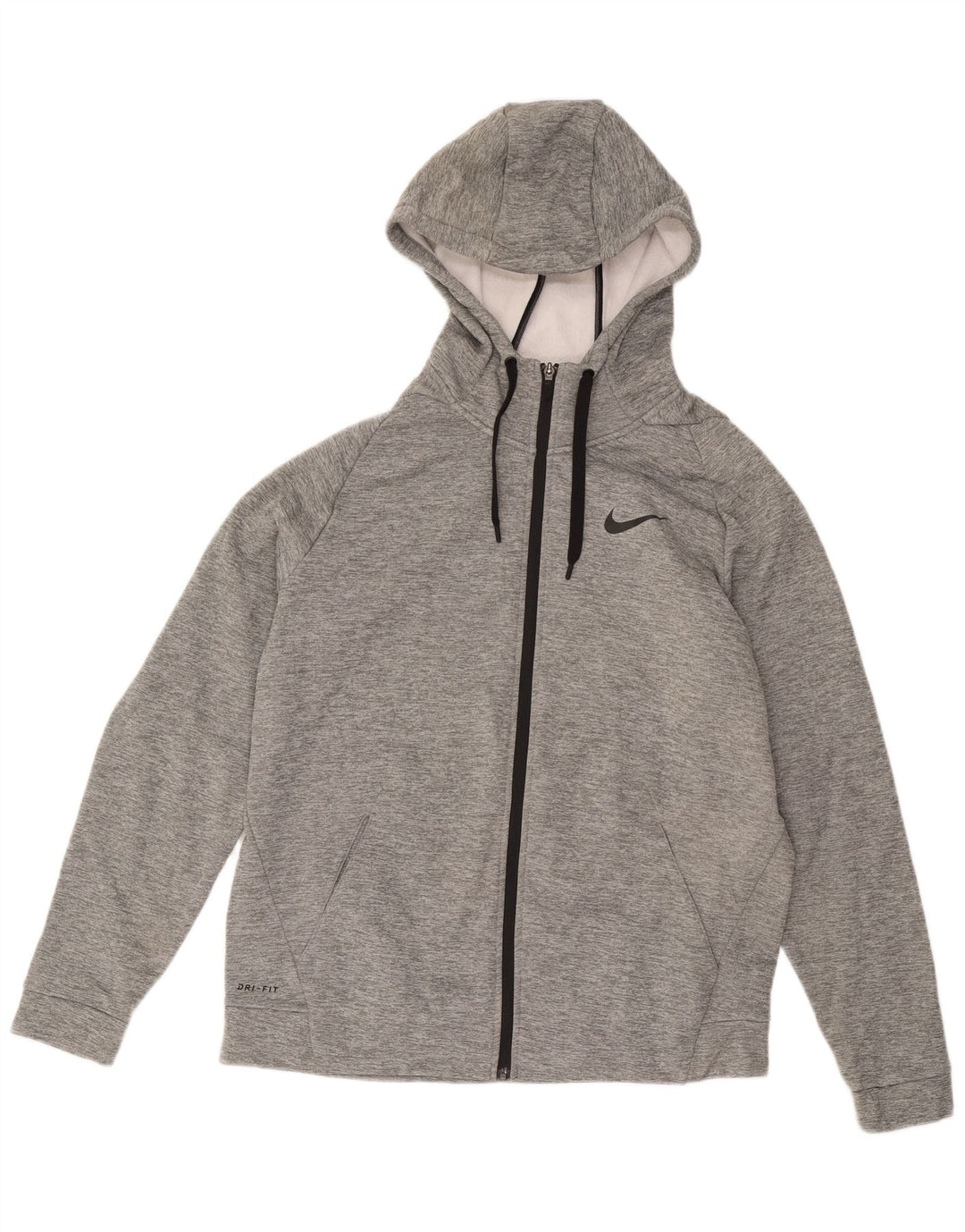 Nike muški pulover s kapuljačom Dri Fit, veliki sivi poliester
