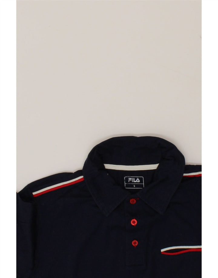 FILA Mens Polo Shirt Small Navy Blue Cotton Vintage Fila and Second-Hand Fila from Messina Hembry 