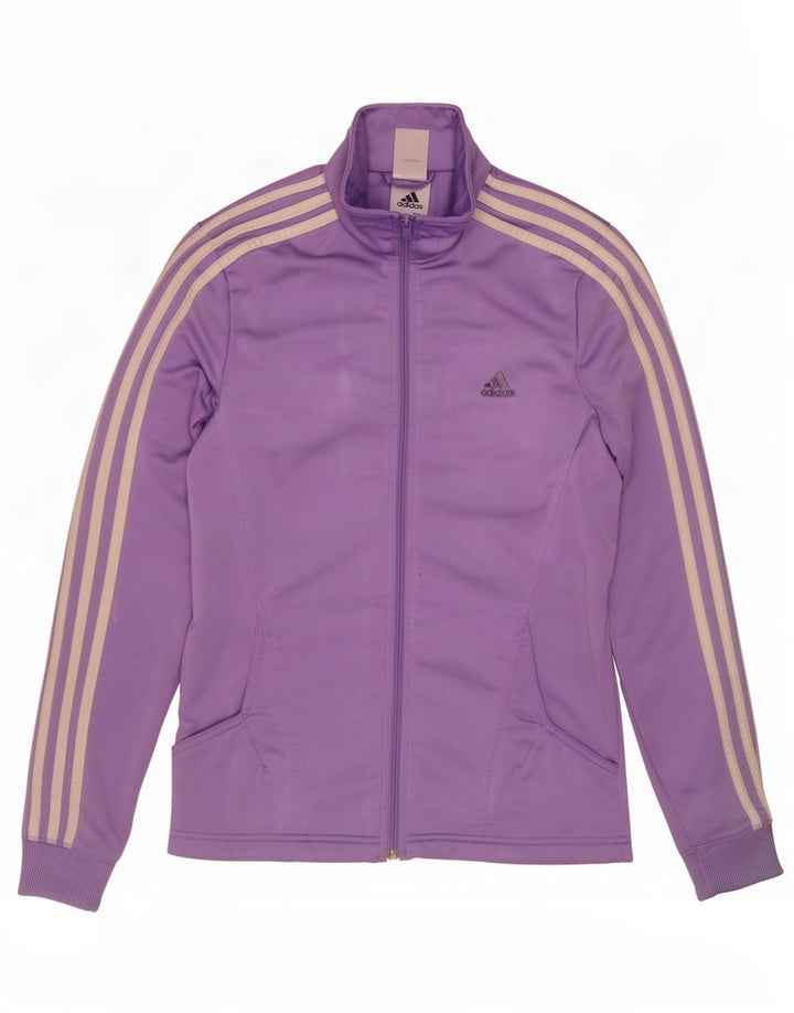 Adidas ženska gornja jakna trenirke UK 14 Srednje ljubičasti poliester