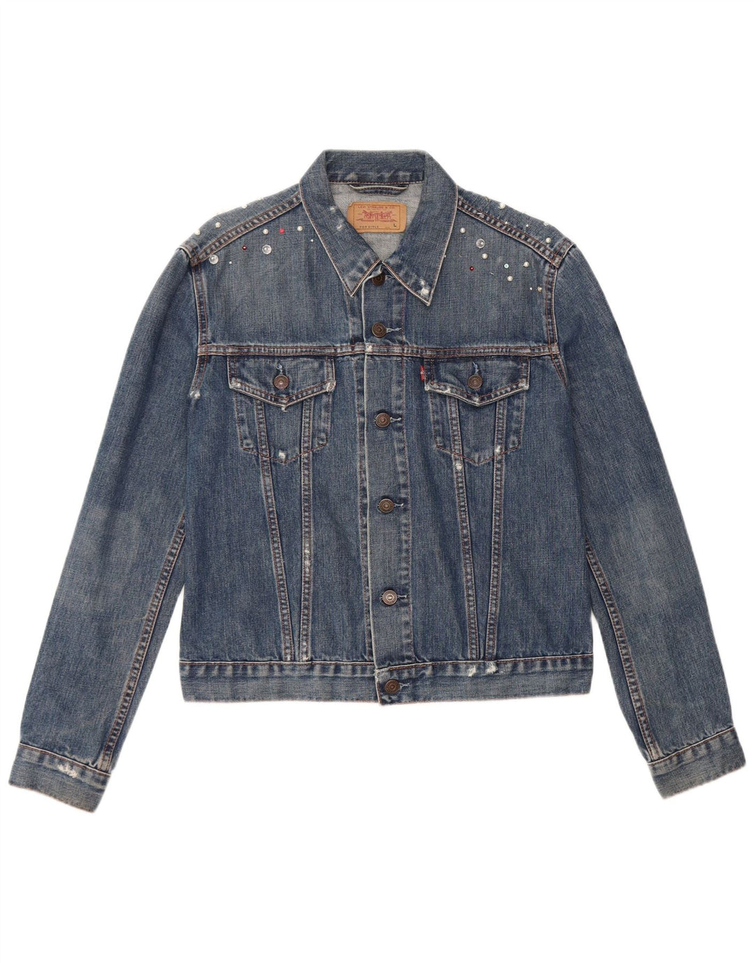 LEVI'S Denim jakna za djevojčice 11-12 godina Large Blue Pamuk