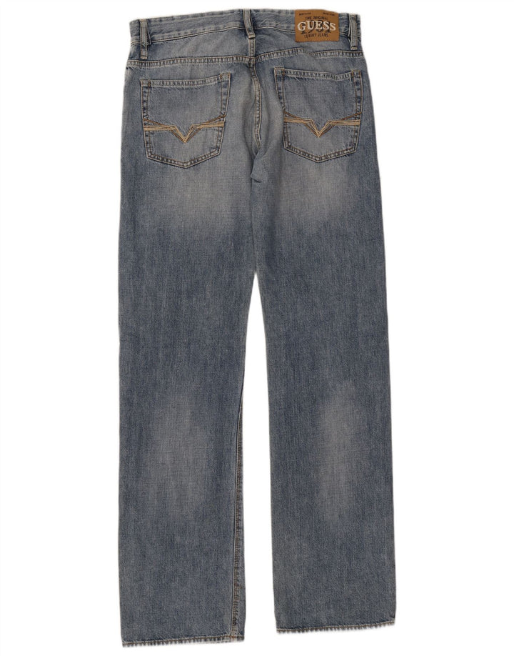 Guess Womens Straight Jeans W31 L34 Blue Cotton
