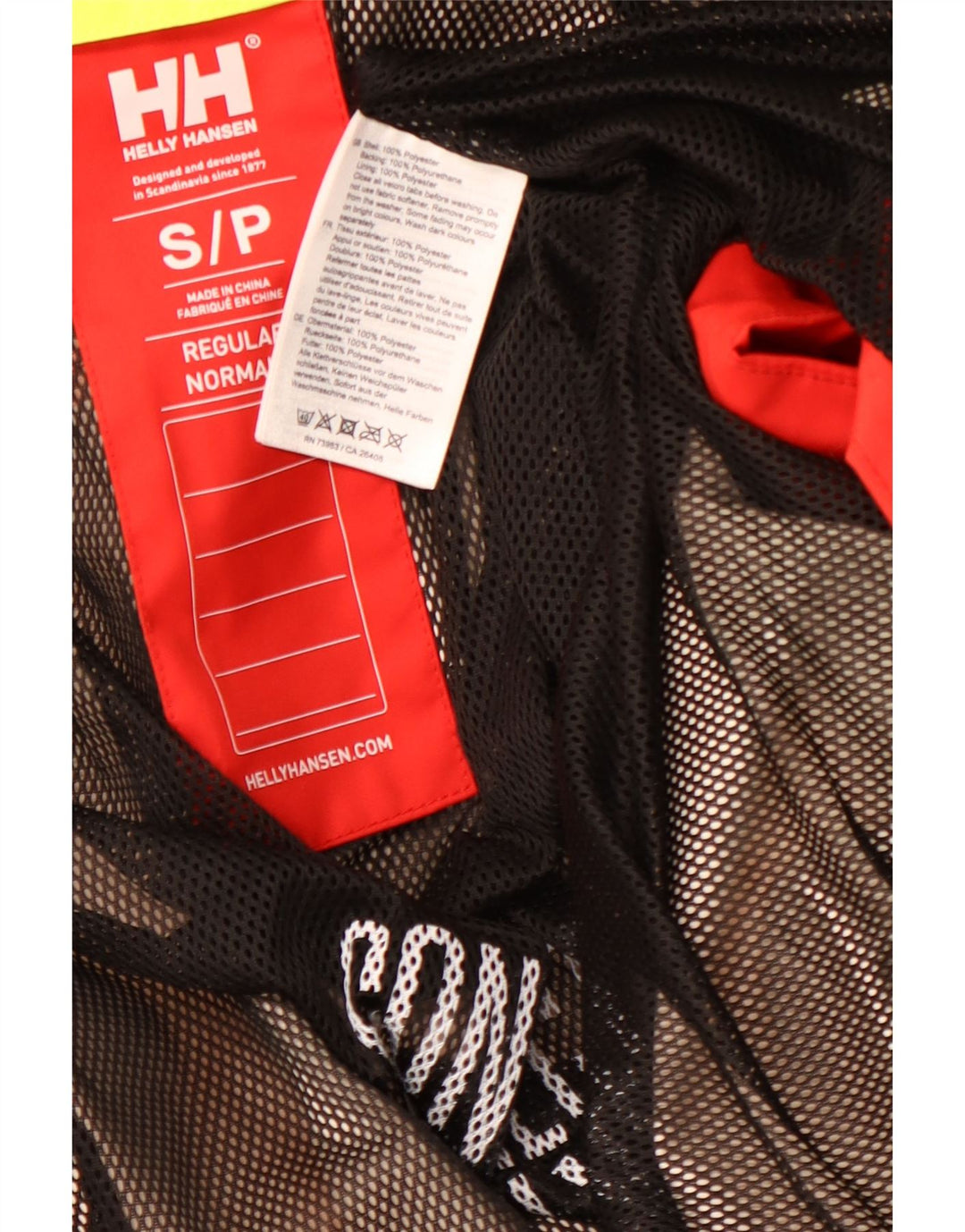 HELLY HANSEN Muška kišna jakna s kapuljačom s grafičkim motivima UK 36 Small Red Colourblock