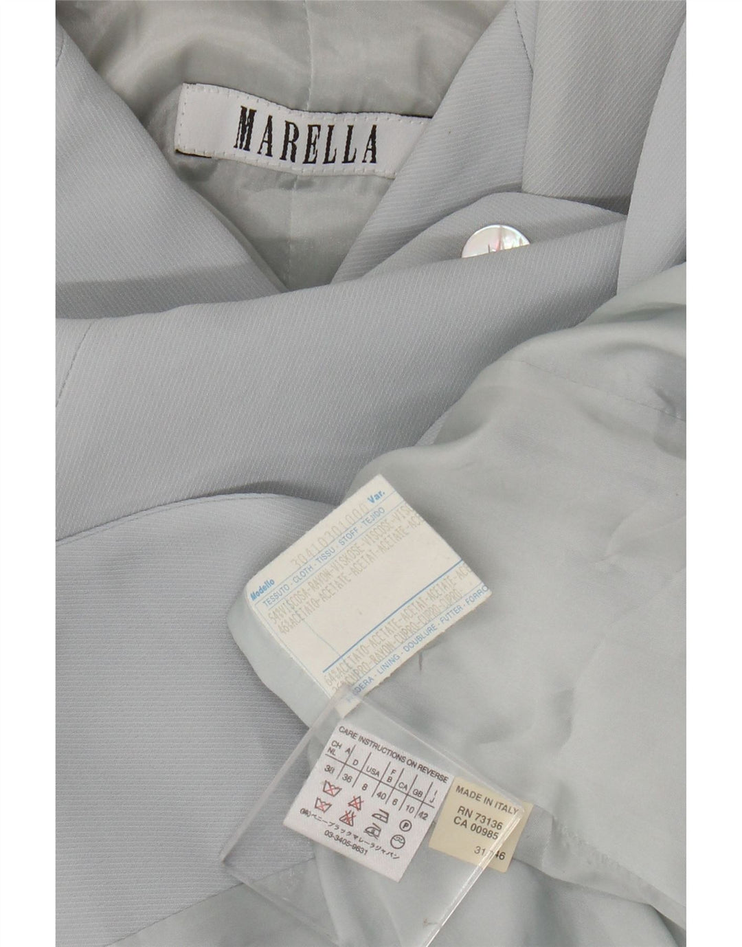 Ženska jakna Marella s 4 gumba, UK 10 Small Blue Rayon