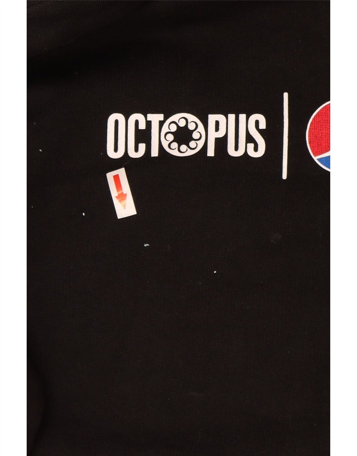 Octopus muška majica s kapuljačom srednje veličine, crni pamuk