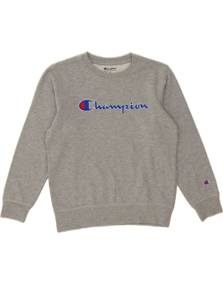 CHAMPION Womens Graphic Sweatshirt Jumper UK 14 Medium Grey Cotton Vintage Champion and Second-Hand Champion from Messina Hembry 