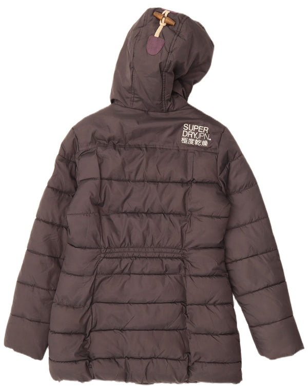 Superdry muški šerpa podstavljeni kaput s kapuljačom UK 10 Mali sivi poliester