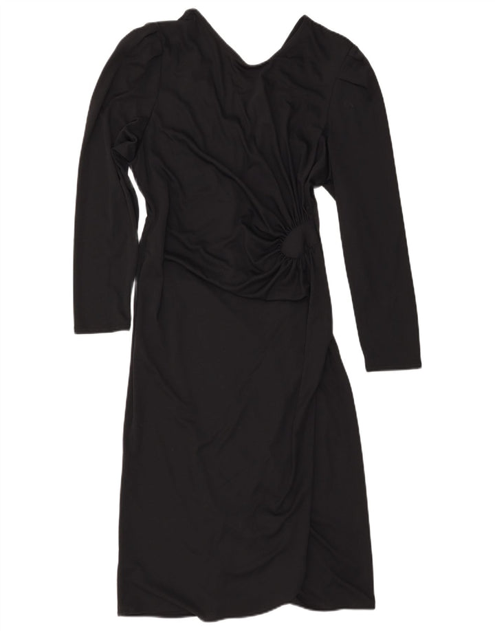 Vintage ženska plašt haljina IT 42 Srednji crni poliester