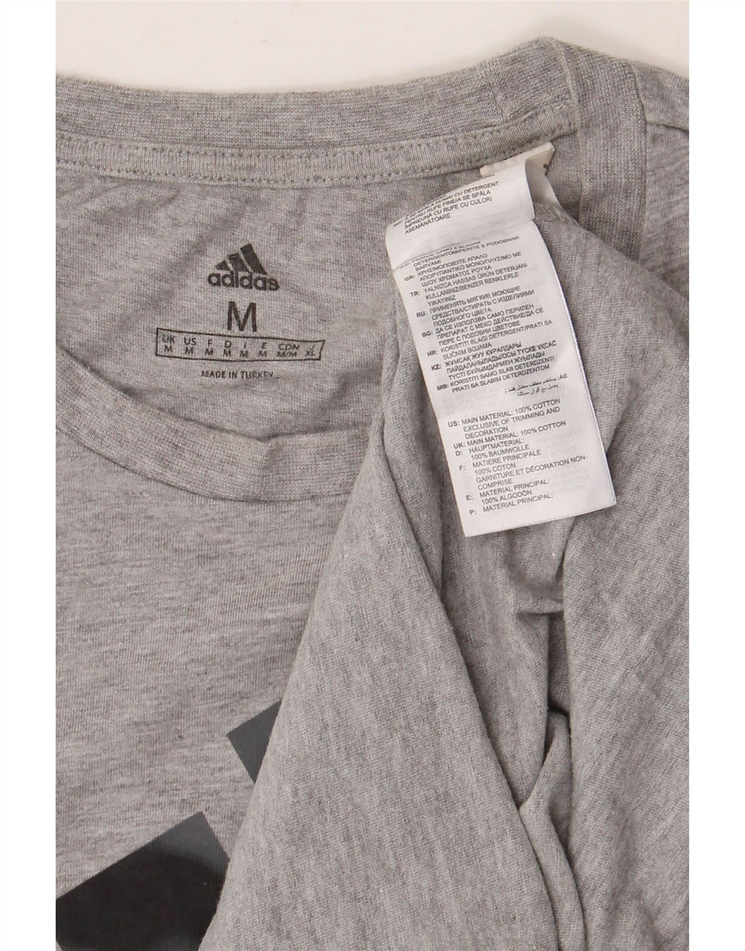 ADIDAS muška majica kratkih rukava s grafičkim motivima, srednje sivi flekasti pamuk