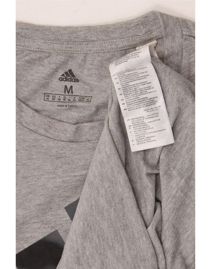 ADIDAS muška majica kratkih rukava s grafičkim motivima, srednje sivi flekasti pamuk