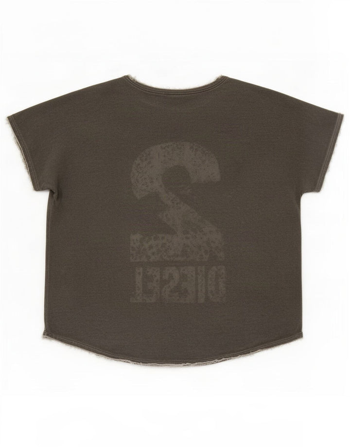 Diesel Ženska prevelika majica kratkih rukava s grafičkim motivima UK 10 Small Grey Rayon