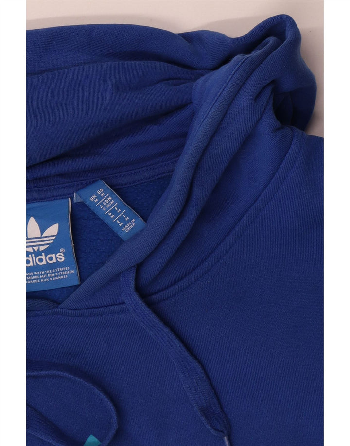 Adidas muška majica s kapuljačom s kapuljačom srednje plavi pamuk