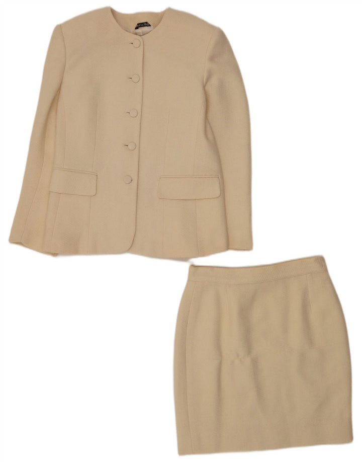 Andrea's ženski dvodijelni set suknji s 5 gumba IT 46 Large W28 Bež vuna
