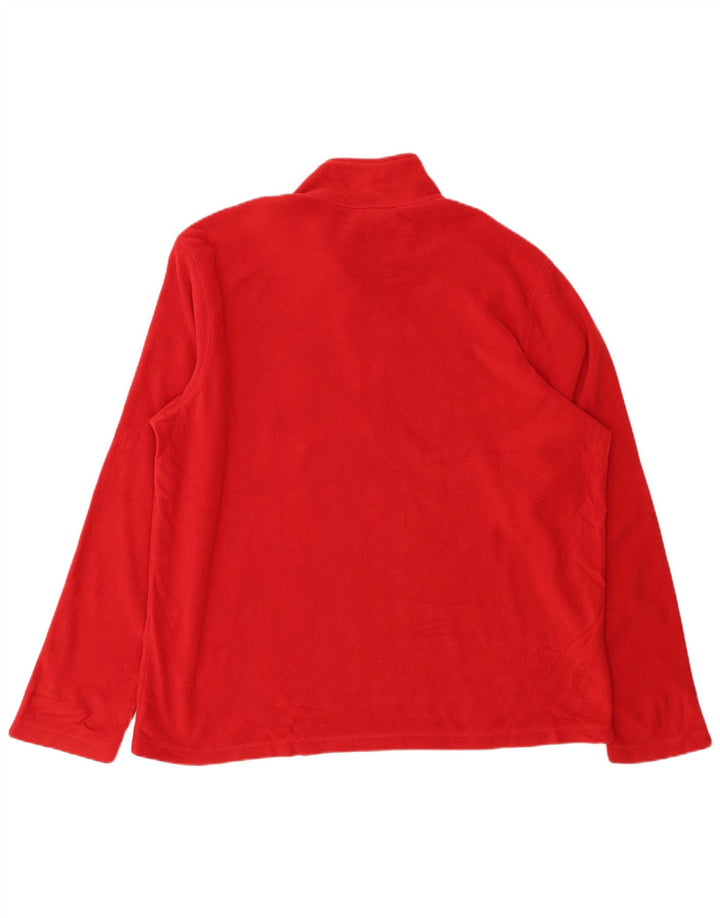 EDDIE BAUER Muški džemper od flisa s patentnim izrezom XL, crveni poliester