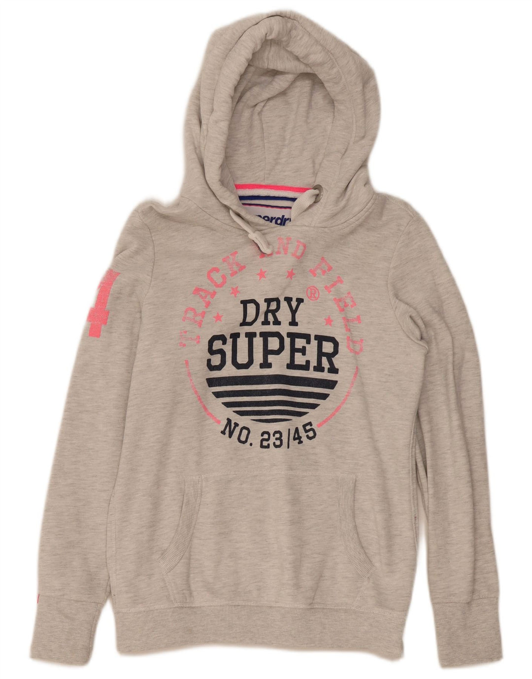 Superdry muška majica s kapuljačom s kapuljačom, srednje sivi pamuk