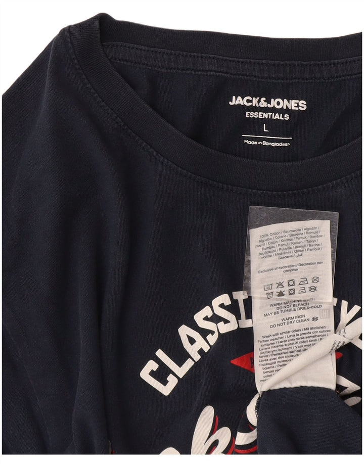 Jack & Jones muška majica kratkih rukava s grafičkim motivima, veliki tamnoplavi pamuk