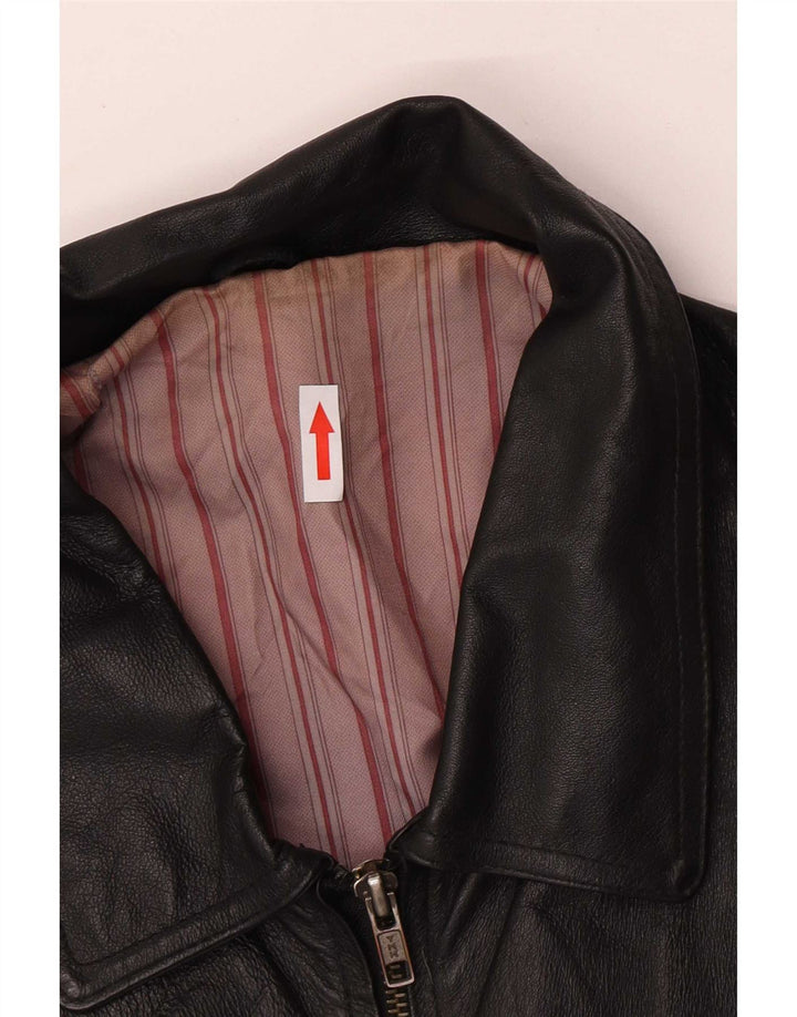 Vintage muška kožna jakna UK 42 XL crna koža