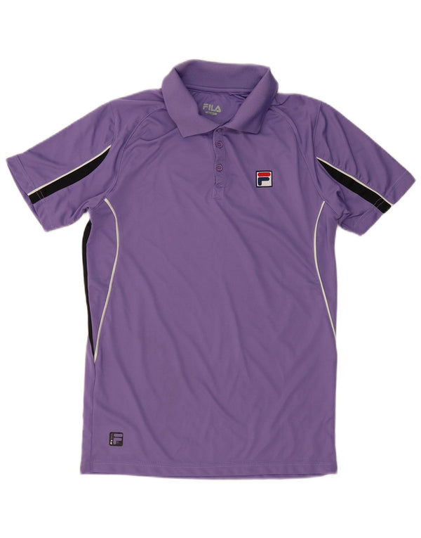 FILA Mens Polo Shirt Small Purple Colourblock Polyester