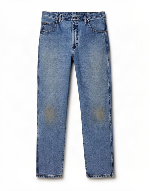 Wrangler muške ravne traperice W36 L34 plavi pamuk